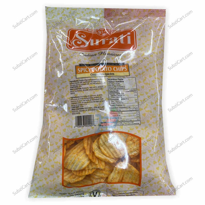 Surati Spicy Potato Chips, 100 Grams