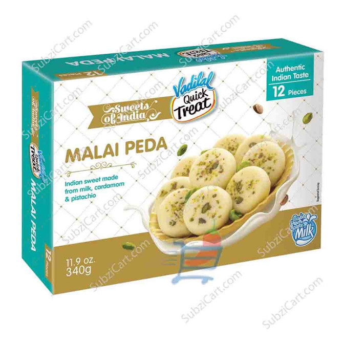 Vadilal Malai Peda Frozen, 340 Grams