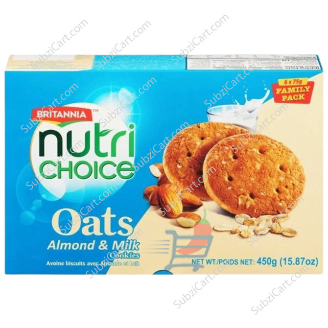 Britannia Oats Almond Milk Cookies, 450 Grams