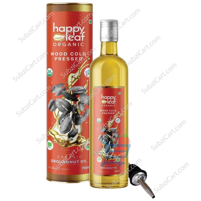 Happy Leaf Organic Groundnut Oil, 3 Ltr