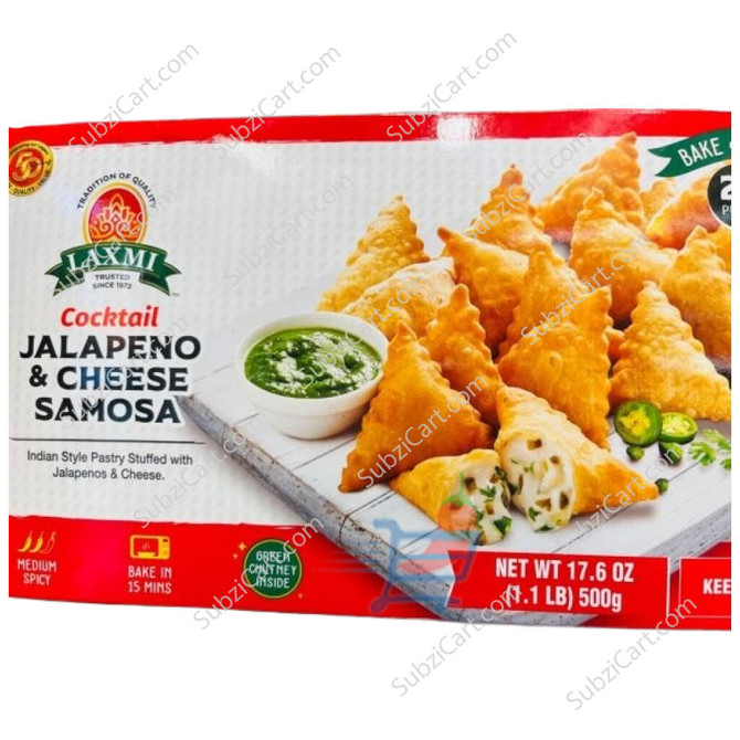 Laxmi Jalapeno Cheese Samosa Frozen, 500 Grams