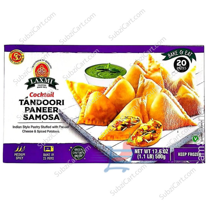 Laxmi Tandoori Paneer Samosa Frozen, 500 Grams