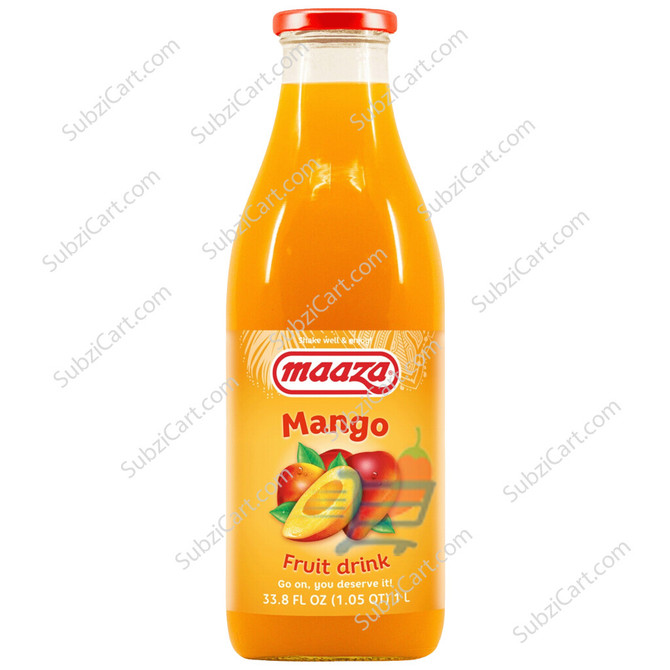 Maaza Mango Glass Bottle, 1 Ltr
