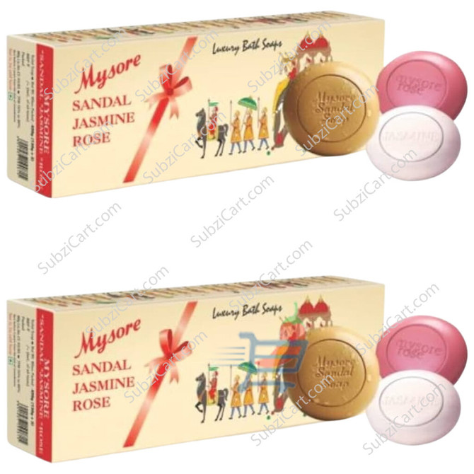 Mysore Sandal Jasmine Rose, 3 Pack