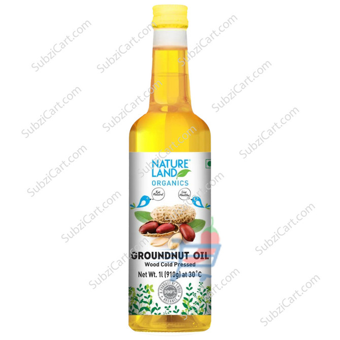 Nature Land Org Groundnut Oil, 1 Ltr