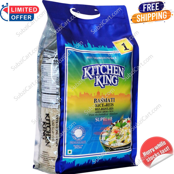 Kitchen King Basmati Rice, 20 LB(Free Shipping for Limited States & Limited Stock)