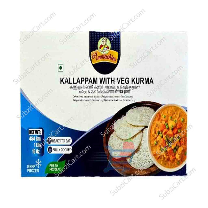 Ammachies Kallappamwith Veg Kurma Frozen, 454 Grams Ammachies Kallappamwith Veg Kurma Frozen, 454 Grams