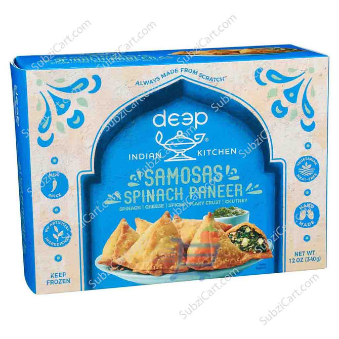 Deep Spinach Paneer Samosa Frozen, 340 Grams Deep Spinach Paneer Samosa Frozen, 340 Grams