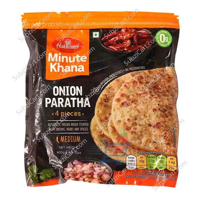 Haldirams Onion Paratha Frozen, 4 Pc, 400 Grams