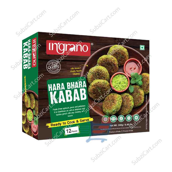 Ingrano Hara Bhara Kabab Frozen, 240Grams
