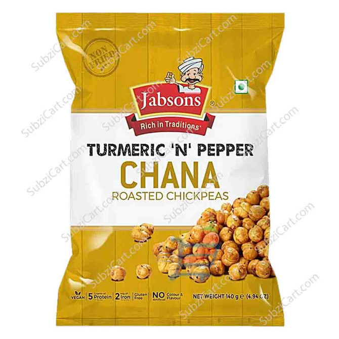 Jabsons Turmeric N Pepper Chana, 140 Grams