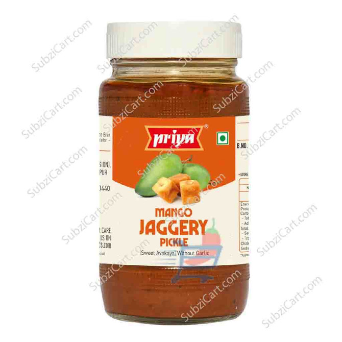 Priya Mango Jaggery Pickle No Garlic, 300 Grams