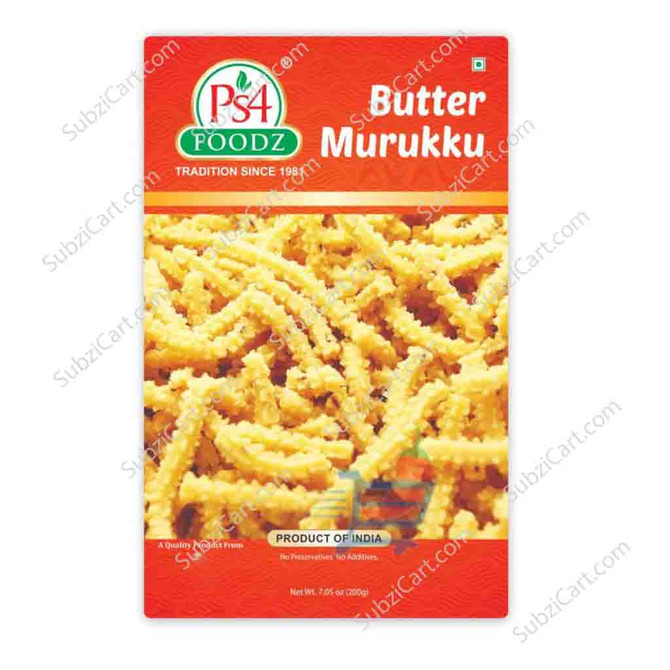 PS4 Foods Butter Murukku, 200 Grams