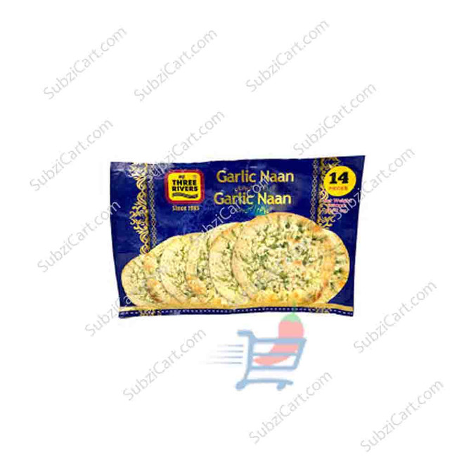 Three Rivers Garlic Naan Frozen, 1750 Grams Three Rivers Garlic Naan Frozen, 1750 Grams
