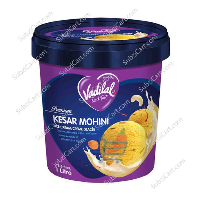 Vadilal Kesar Mohini Ice Cream, 1 Ltr