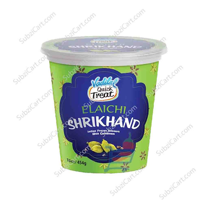 Vadilal Shrikhand Elachi Frozen, 454 Grams