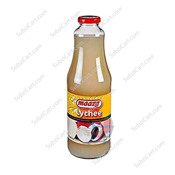 Maaza Lychee Glass Bottle, 1 Ltr