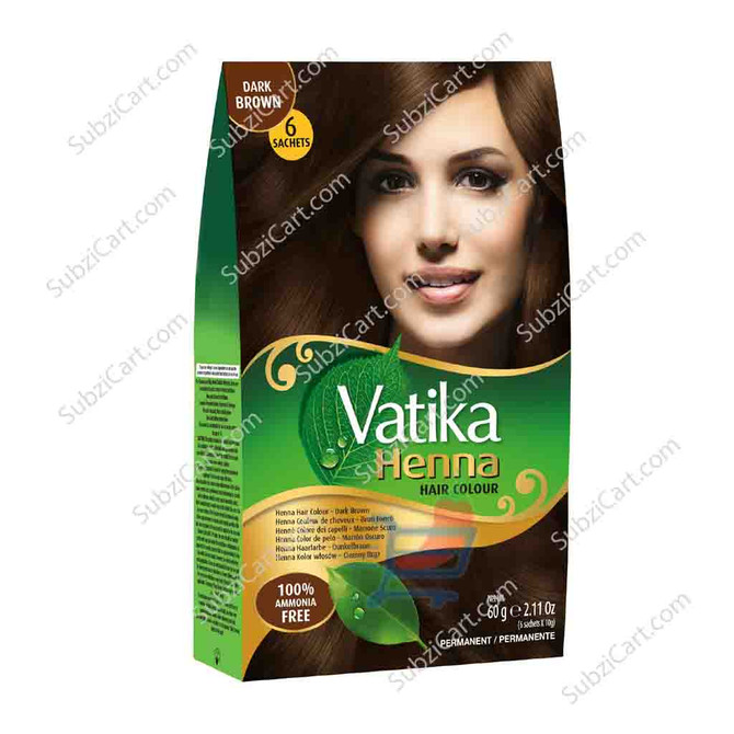 Vatika Henna Hair Colour Dark Brown, 2.1 Oz
