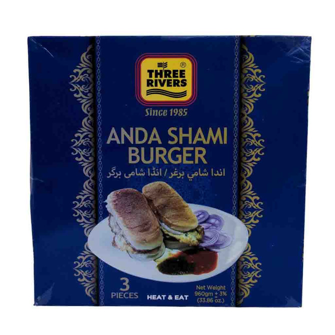 Three Rivers Anda Shami Burger Frozen, 960 Grams