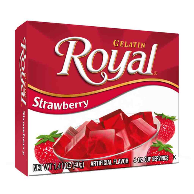 Royal Strawberry Gelatin Mix, 40 Gm