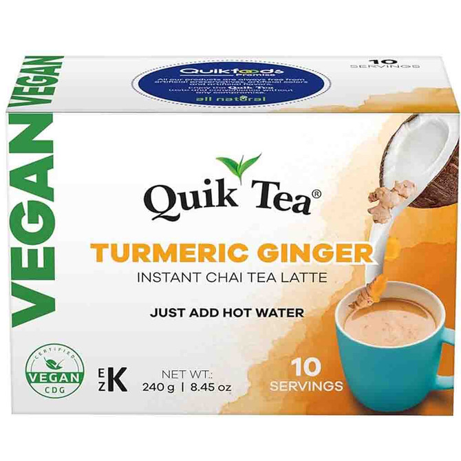 Quik Tea Vegan Turmeric Ginger Chai, 8.45 Oz