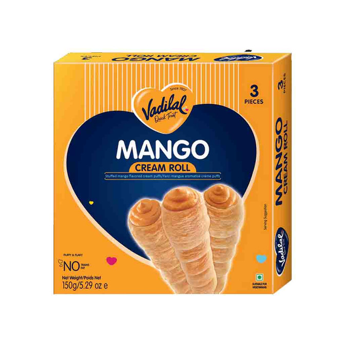 Vadilal Mango Cream Roll, 150 Grams