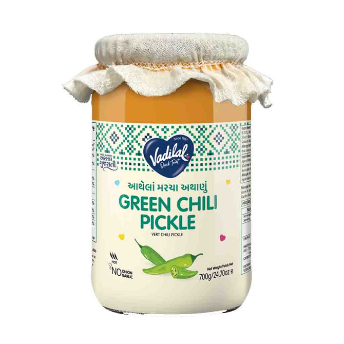 Vadilal Green chilli pickle, 700 Grams