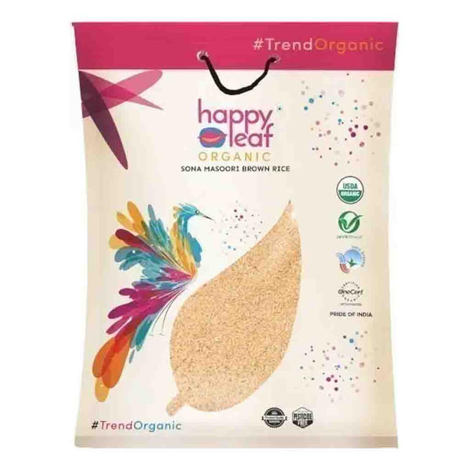 Happy Leaf Org Sona Masoori Brown Rice, 10 Lb