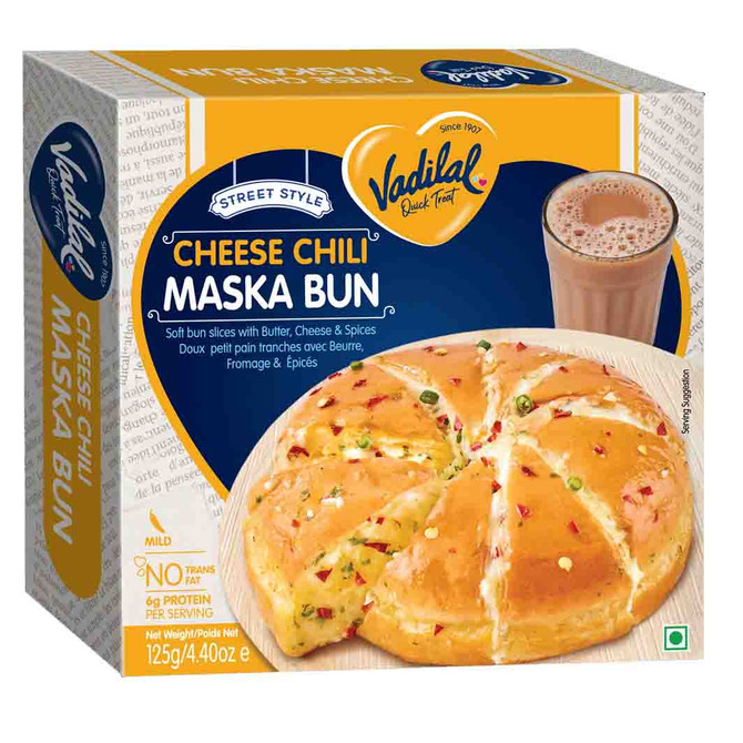 Vadilal Cheese Chili Maska Bun, 125 Grams