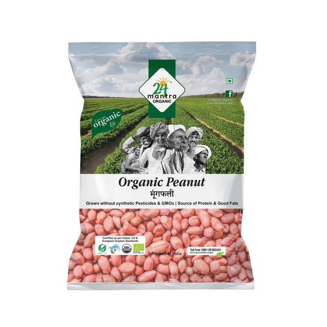 24 Mantra Org Raw Peanuts, 500 Grams