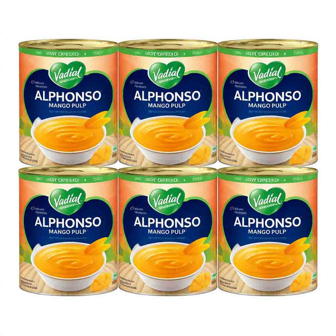 Vadilal Alphonso Mango Pulp, 6 CANS