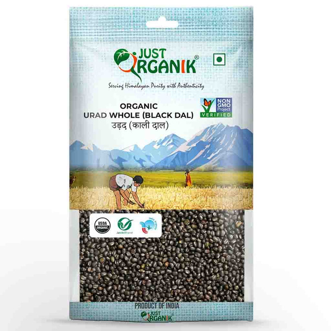 Just Organik Org Urad Whole, 4 Lb