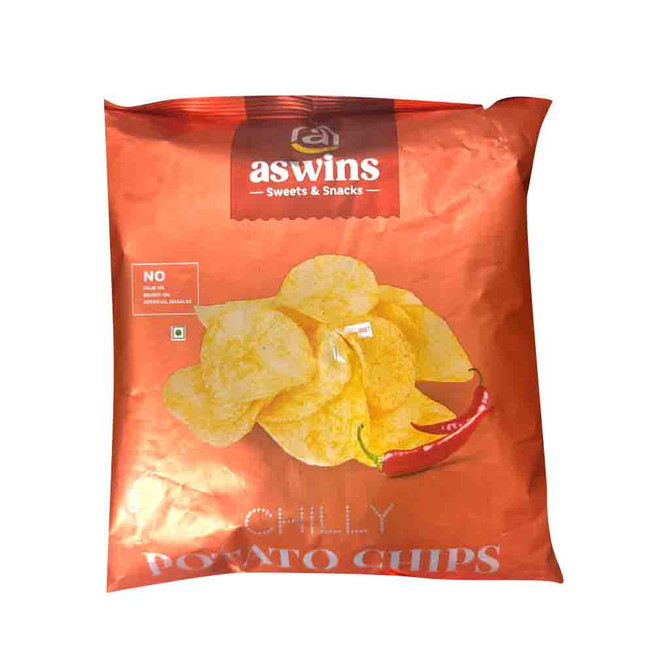 Aswins Chilly Potato Chips, 100 Grams