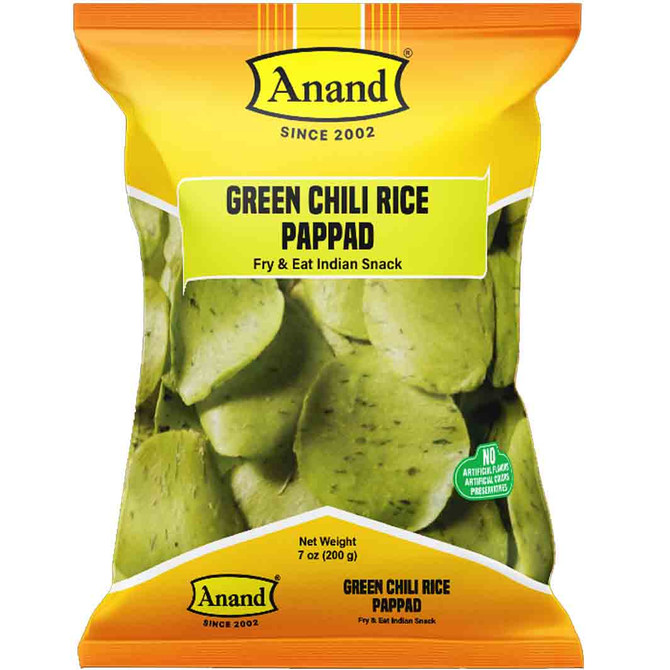Anand Green Chilli Rice Pappad, 200 Grams