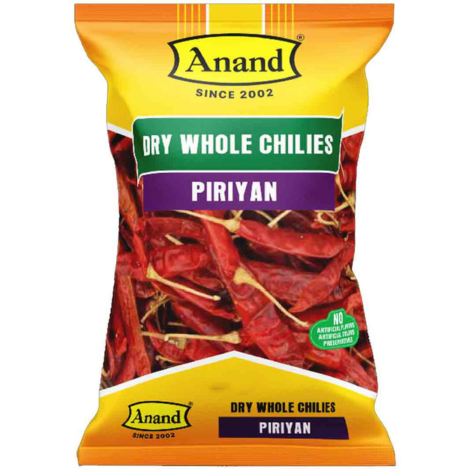Anand Piriyan Dry Whole Chilies, 200 Grams