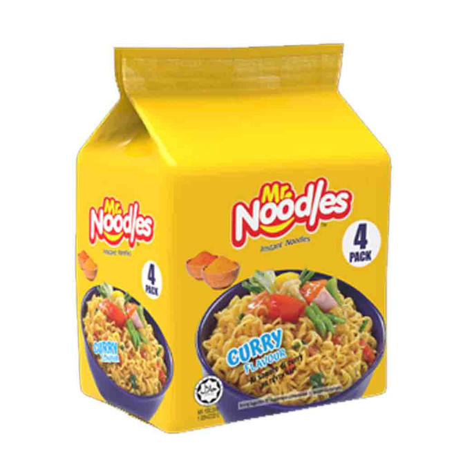 Mr Noodles Curry Flavour, 4 Pack