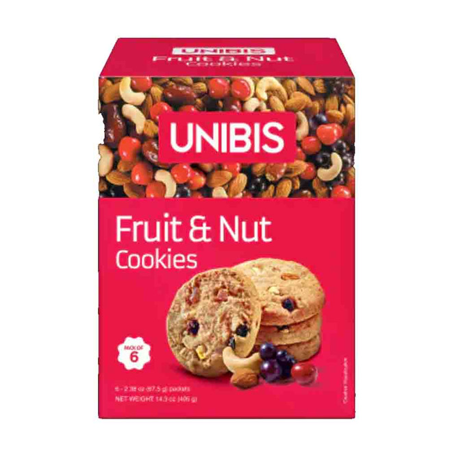 Unibis Fruit And Nut Cookies, 2.38 Oz