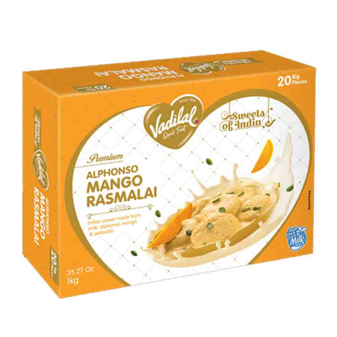 Vadilal Alphanso Mango Rasmalai, 1 Kg