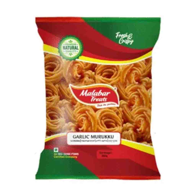 Malabar Treats Garlic Murukku Spicy, 200 Grams