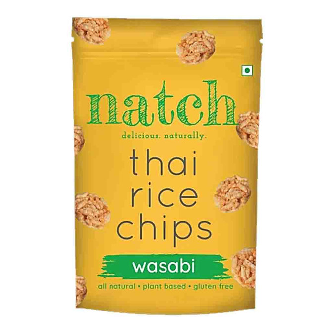 Natch Thai Rice Chips Wasabi, 100 Grams