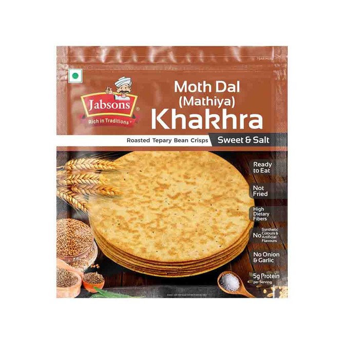 Jabsons Moth Dal Khakhra, 180 Grams