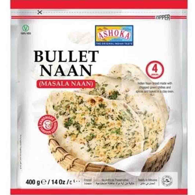 Ashoka Bullet Naan Frozen, 400 Grams