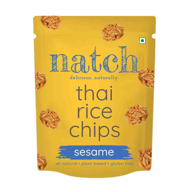 Natch Thai Rice Chips Sesame, 100 Grams