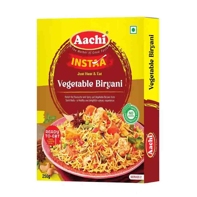 Aachi Vegetable Biryani (Just Heat & Eat), 250 Grams