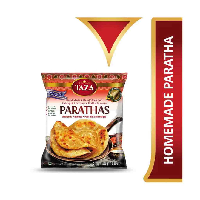Taza Hand Made Paratha 5 Pc Frozen, 450 Grams