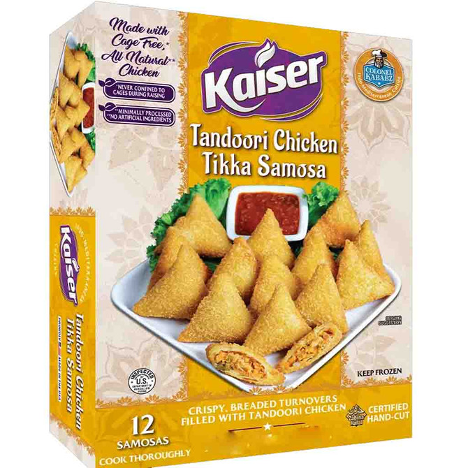 Colonel Kababz Kaiser Tandoori Chicken Samosa Frozen, 440 Grams (12 Pcs)