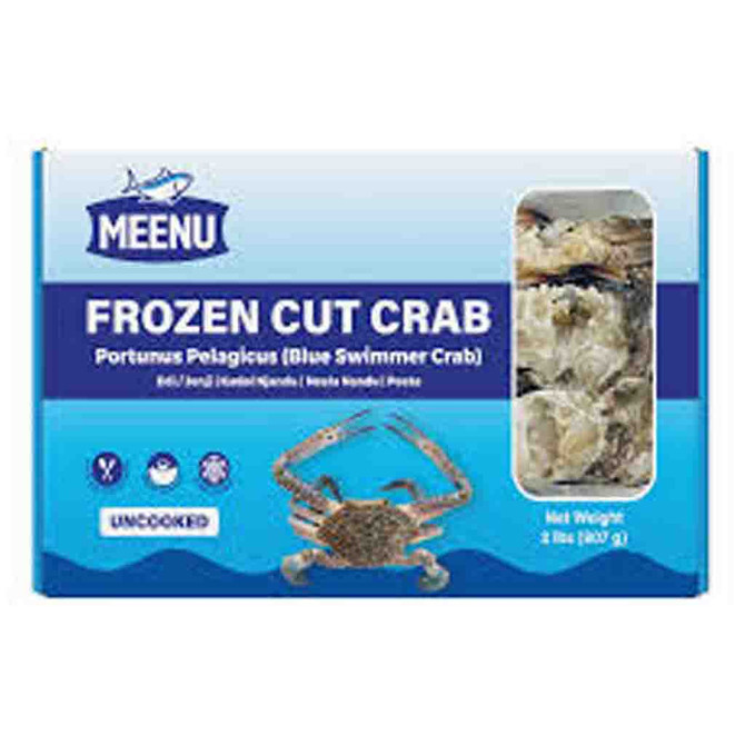 Meenu Cut Crab Frozen, 2 Lb