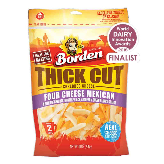 Borden Thick Cut Four Cheese Mexican, 226 Grams