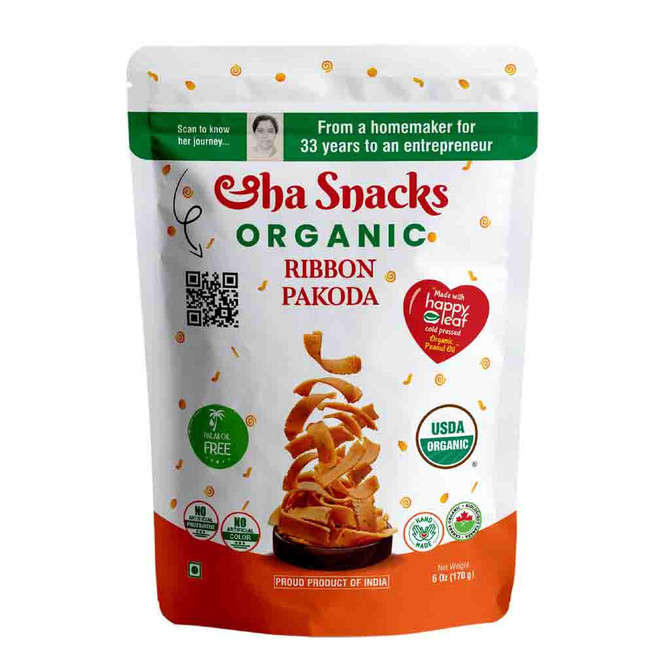 Organic Aha Snacks Ribbon Pakoda, 170 Grams
