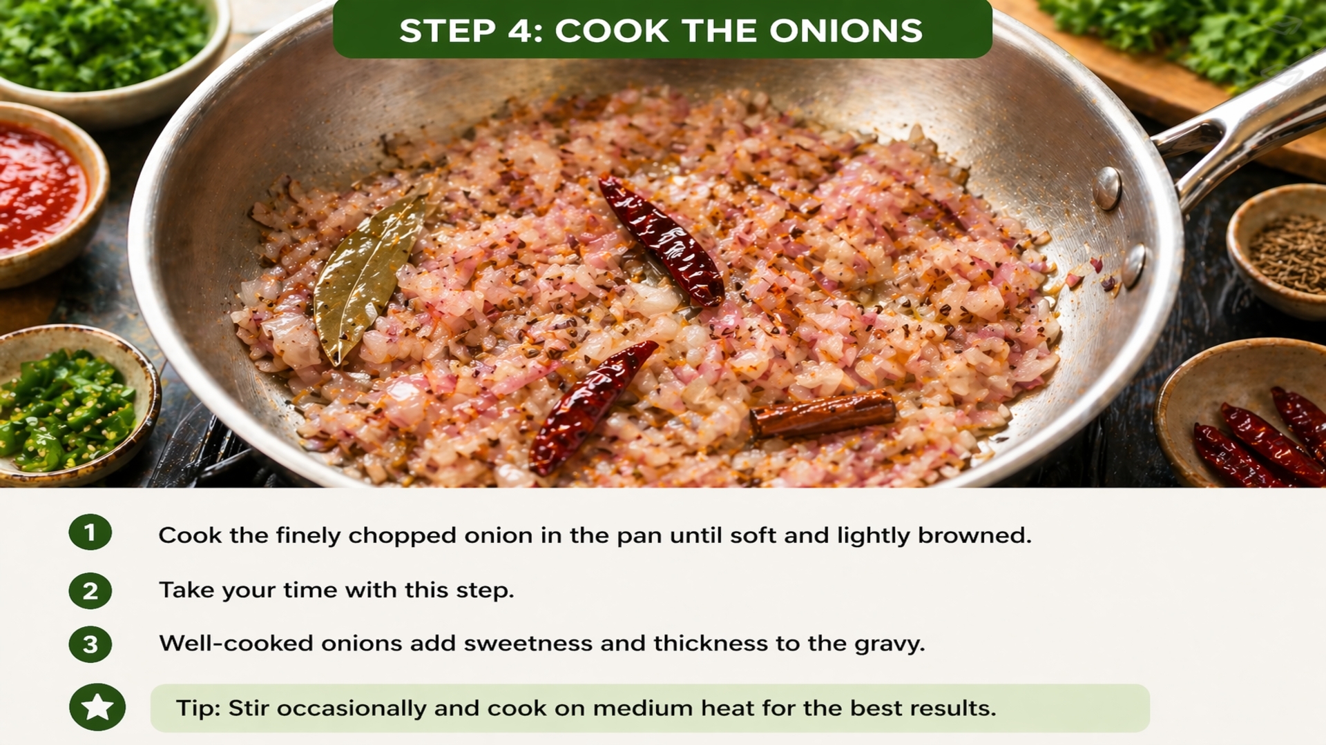 Cook the onions